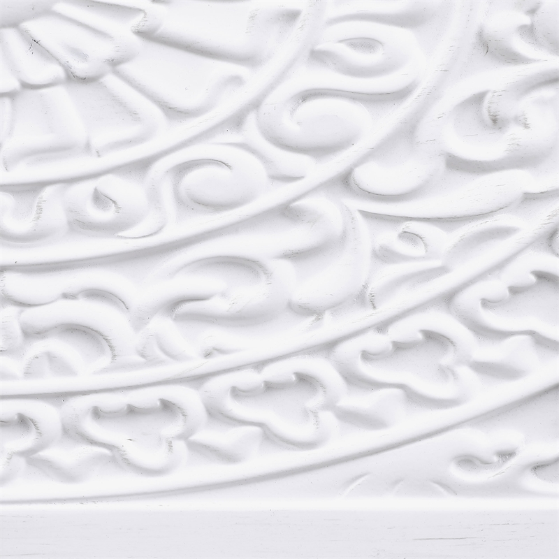 Pemberly Row 2-door Mandala Accent Cabinet in Distressed White