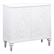Pemberly Row 2-door Mandala Accent Cabinet in Distressed White