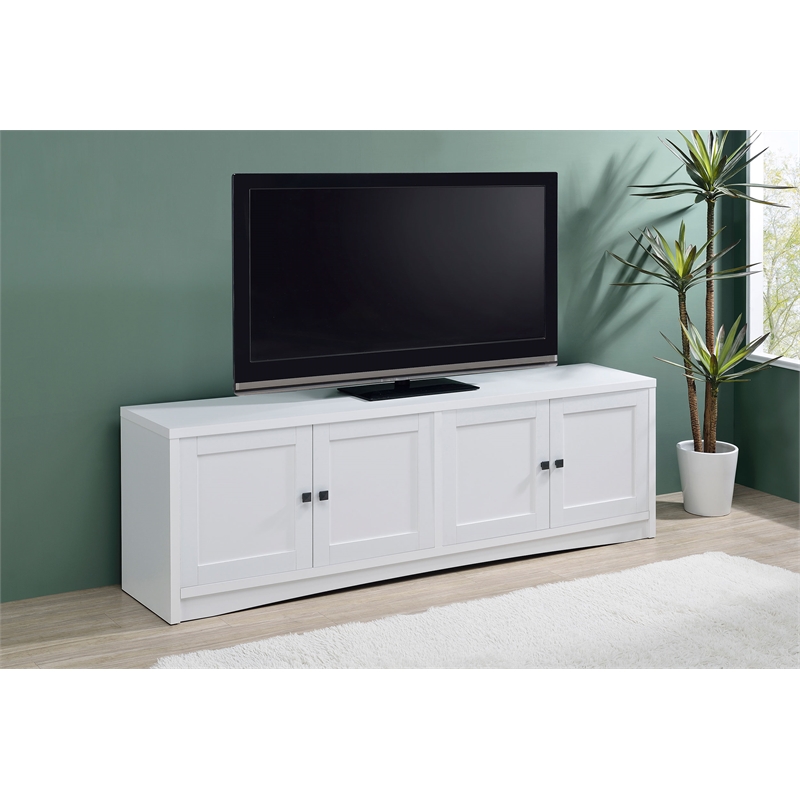 Pemberly Row 4-door Engineered Wood 78-inch TV Stand in White