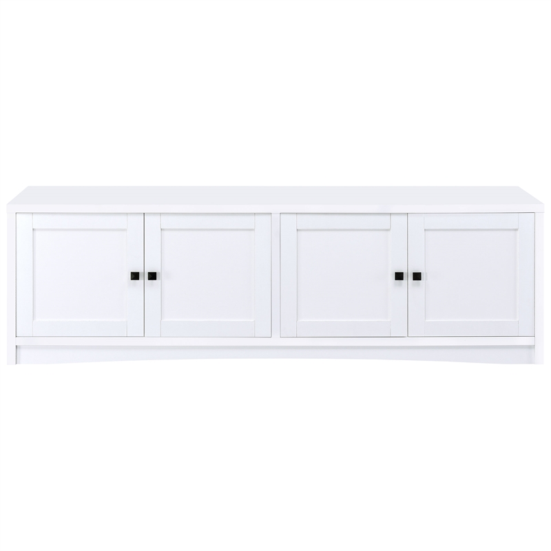 Pemberly Row 4-door Engineered Wood 78-inch TV Stand in White