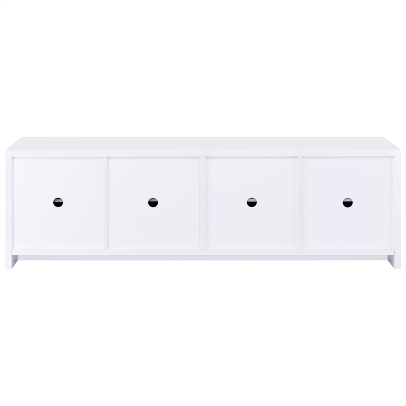 Pemberly Row 4-door Engineered Wood 78-inch TV Stand in White