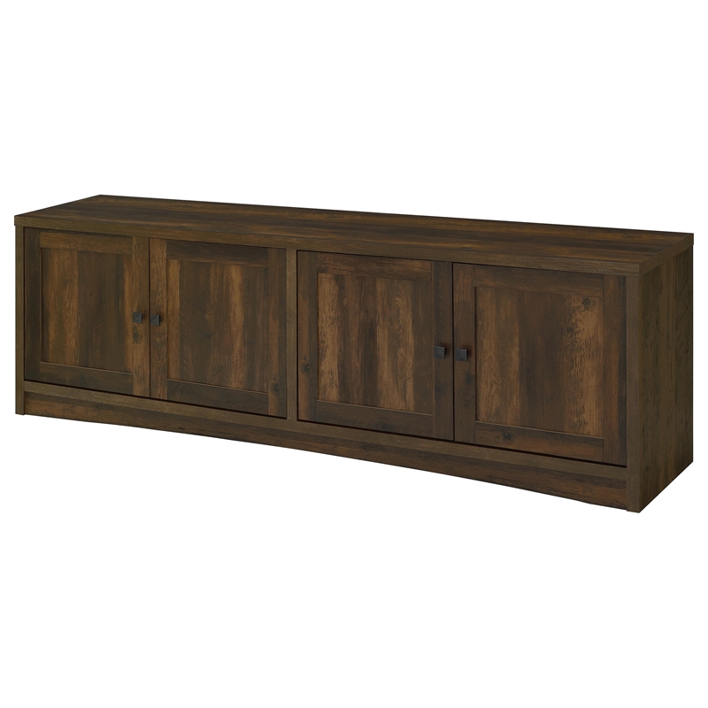 Pemberly Row 4-door Engineered Wood 78-inch TV Stand in Dark Pine