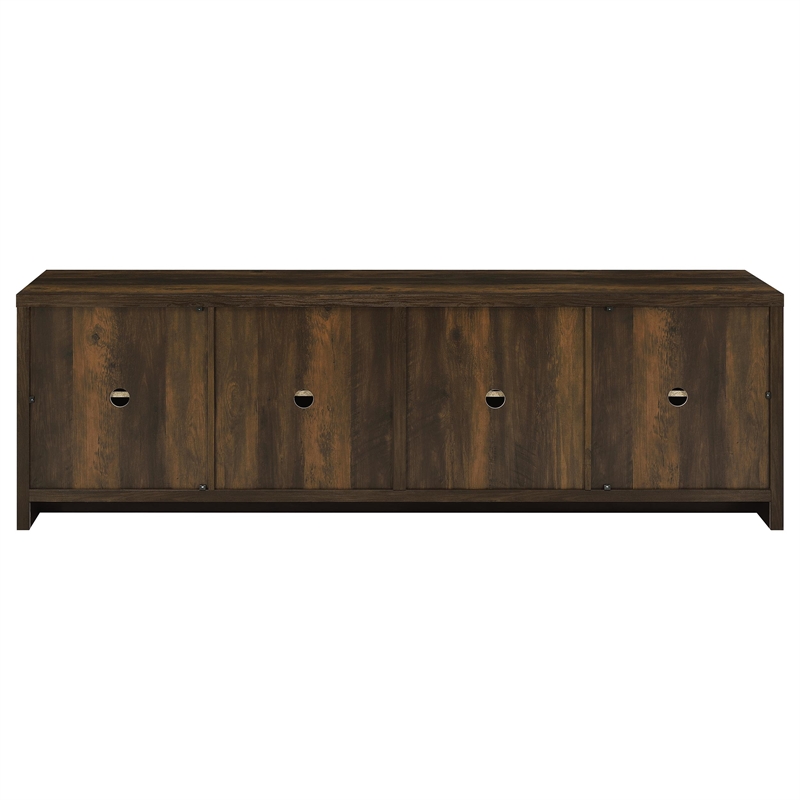 Pemberly Row 4-door Engineered Wood 78-inch TV Stand in Dark Pine