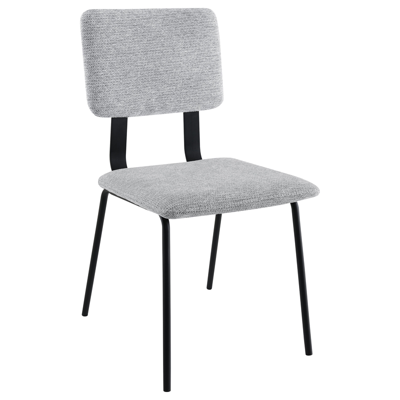 Pemberly Row Fabric Upholstered Dining Side Chair Set of 2 in Grey