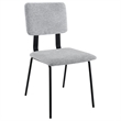 Pemberly Row Fabric Upholstered Dining Side Chair Set of 2 in Grey