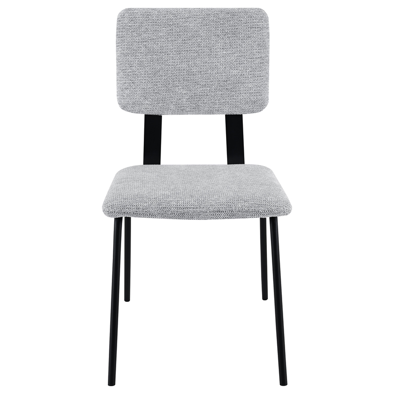 Pemberly Row Fabric Upholstered Dining Side Chair Set of 2 in Grey