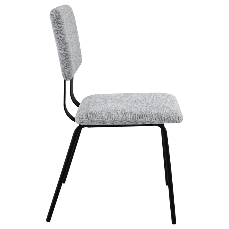 Pemberly Row Fabric Upholstered Dining Side Chair Set of 2 in Grey