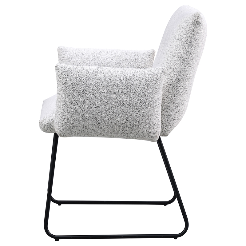 Pemberly Row Upholstered Dining Arm Chair Set of 2 in Light Grey