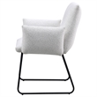 Pemberly Row Upholstered Dining Arm Chair Set of 2 in Light Grey