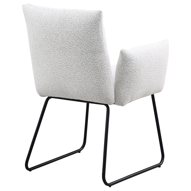 Pemberly Row Upholstered Dining Arm Chair Set of 2 in Light Grey
