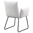 Pemberly Row Upholstered Dining Arm Chair Set of 2 in Light Grey