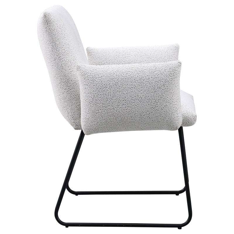 Pemberly Row Upholstered Dining Arm Chair Set of 2 in Light Grey