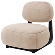 Pemberly Row Faux Fur Upholstered Armless Accent Chair in Camel