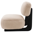 Pemberly Row Faux Fur Upholstered Armless Accent Chair in Camel