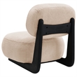 Pemberly Row Faux Fur Upholstered Armless Accent Chair in Camel