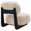 Pemberly Row Faux Fur Upholstered Armless Accent Chair in Camel