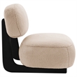 Pemberly Row Faux Fur Upholstered Armless Accent Chair in Camel