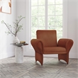 Pemberly Row Upholstered Roll Arm Accent Armchair in Rust Orange