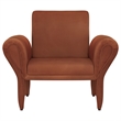 Pemberly Row Upholstered Roll Arm Accent Armchair in Rust Orange