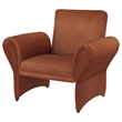 Pemberly Row Upholstered Roll Arm Accent Armchair in Rust Orange