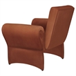 Pemberly Row Upholstered Roll Arm Accent Armchair in Rust Orange