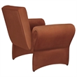 Pemberly Row Upholstered Roll Arm Accent Armchair in Rust Orange