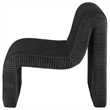 Pemberly Row Ribbed Upholstered Curved Armless Accent Chair in Black