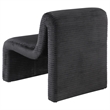 Pemberly Row Ribbed Upholstered Curved Armless Accent Chair in Black