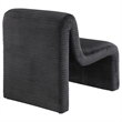 Pemberly Row Ribbed Upholstered Curved Armless Accent Chair in Black