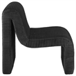 Pemberly Row Ribbed Upholstered Curved Armless Accent Chair in Black