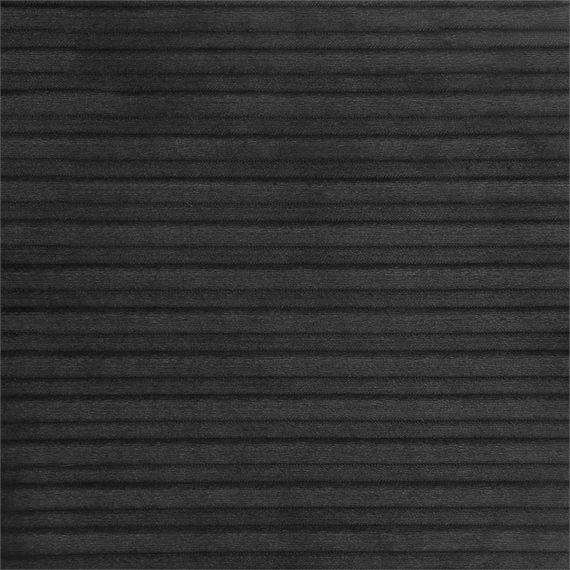 Pemberly Row Ribbed Upholstered Curved Armless Accent Chair in Black