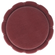 Pemberly Row Round Velvety Soft Upholstered Hourglass Ottoman in Berry