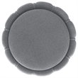 Pemberly Row Round Hourglass Soft Velvet Upholstered Ottoman in Gray