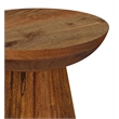 Pemberly Row Round Solid Mango Wood Accent Side Table in Wild Honey