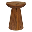 Pemberly Row Round Solid Mango Wood Accent Side Table in Wild Honey