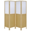 Pemberly Row 4-Panel Room Divider Folding Shoji Screen in Natural