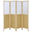 Pemberly Row 4-Panel Room Divider Folding Shoji Screen in Natural
