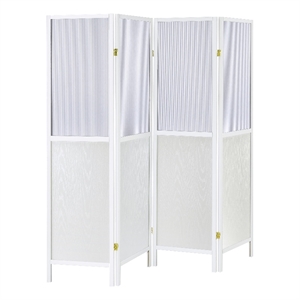 Pemberly Row 4-Panel Room Divider Folding Shoji Screen in White