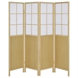 Pemberly Row 4-Panel Windowpane Room Divider Shoji Screen in Natural