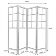 Pemberly Row 4-Panel Windowpane Room Divider Shoji Screen in Natural