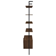 Pemberly Row 96-inch 4-shelf Wall Bookshelf with 2 Drawers in Walnut