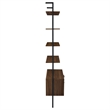 Pemberly Row 96-inch 4-shelf Wall Bookshelf with 2 Drawers in Walnut