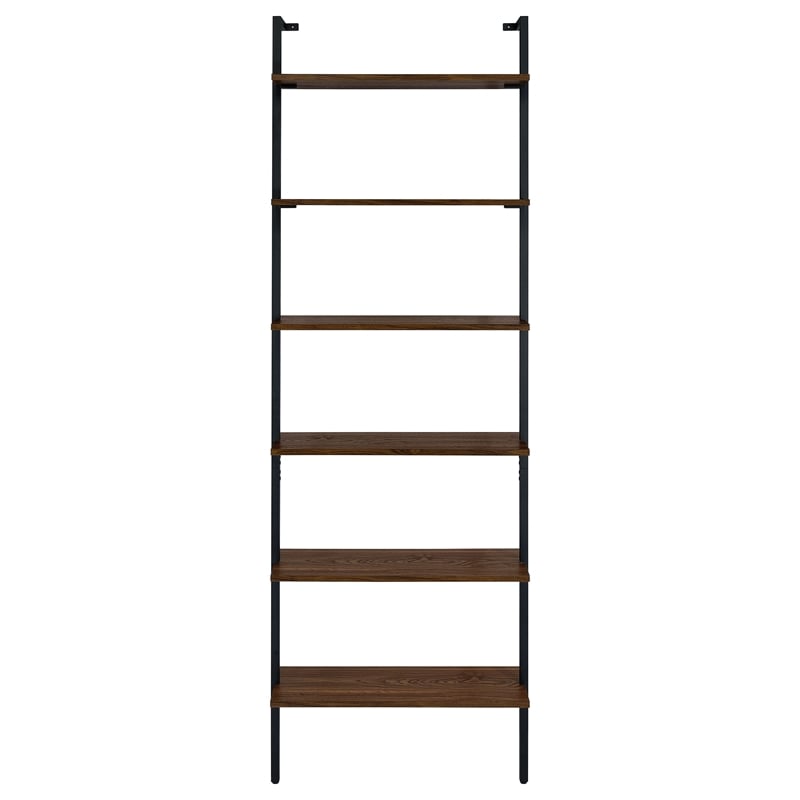 Pemberly Row 3-piece 96-inch Wall Mounted Bookshelf Set in Walnut