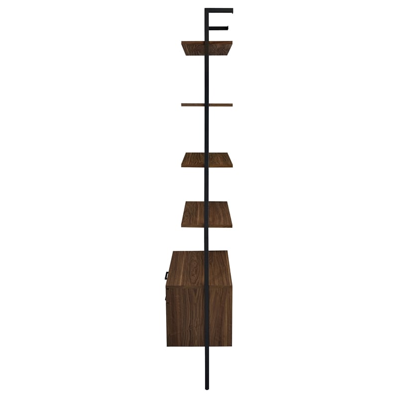 Pemberly Row 3-piece 96-inch Wall Mounted Bookshelf Set in Walnut
