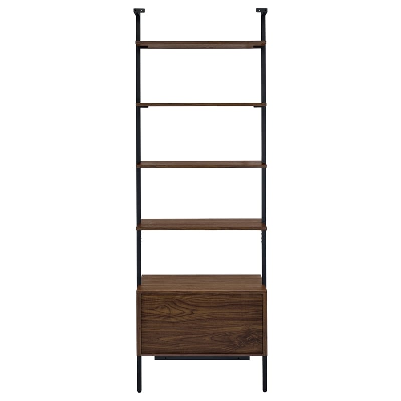 Pemberly Row 3-piece 96-inch Wall Mounted Bookshelf Set in Walnut