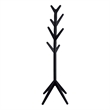 Pemberly Row Solid Wood Coat Rack Clothing Hanger with 8 Hooks in Black