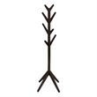 Pemberly Row Solid Wood Coat Rack Hanger with 8 Hooks in Cappuccino