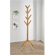 Pemberly Row Solid Wood Coat Rack Hanger with 8 Hooks in Natural Oak