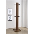 Pemberly Row Engineered Wood Coat Rack with 8 Metal Hooks in Walnut