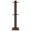 Pemberly Row Engineered Wood Coat Rack with 8 Metal Hooks in Walnut